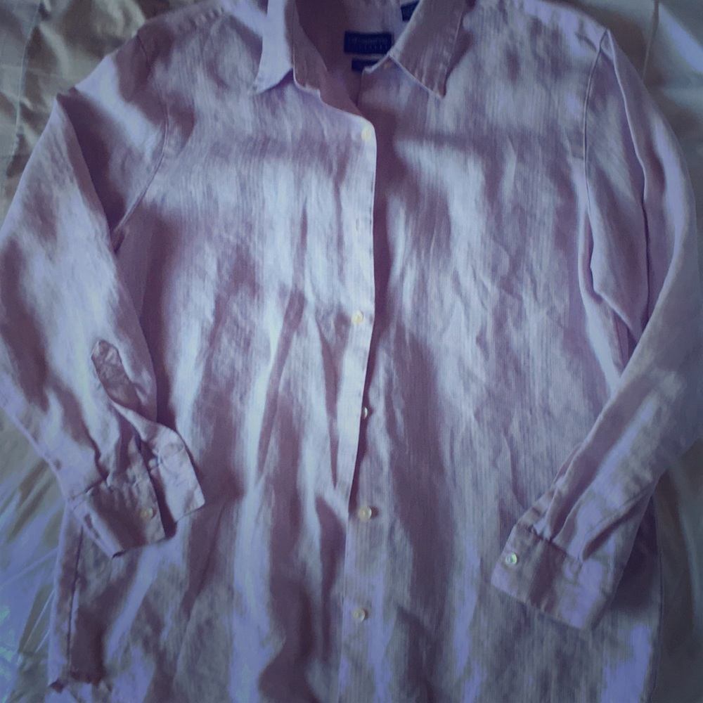 Liz Claiborne Irish linen dress shirt size M med